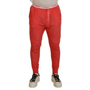 Dsquared² Orange Cotton Elastic Waist Logo Men Men's Pants (Pre-Owned)